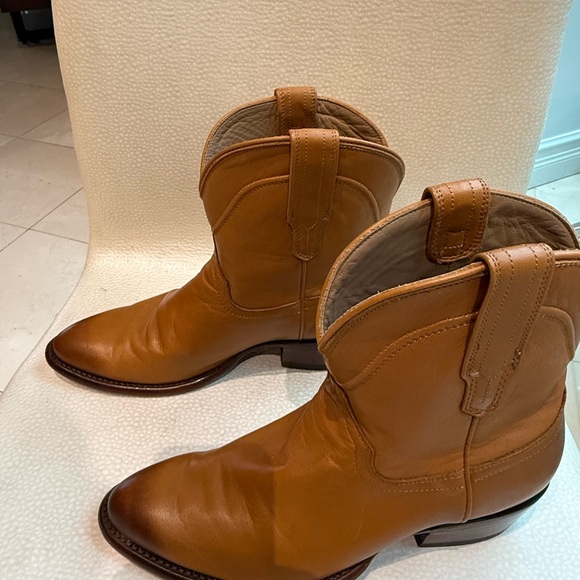 Tecovas Brown Leather Ankle Booties - Picture 3 of 5